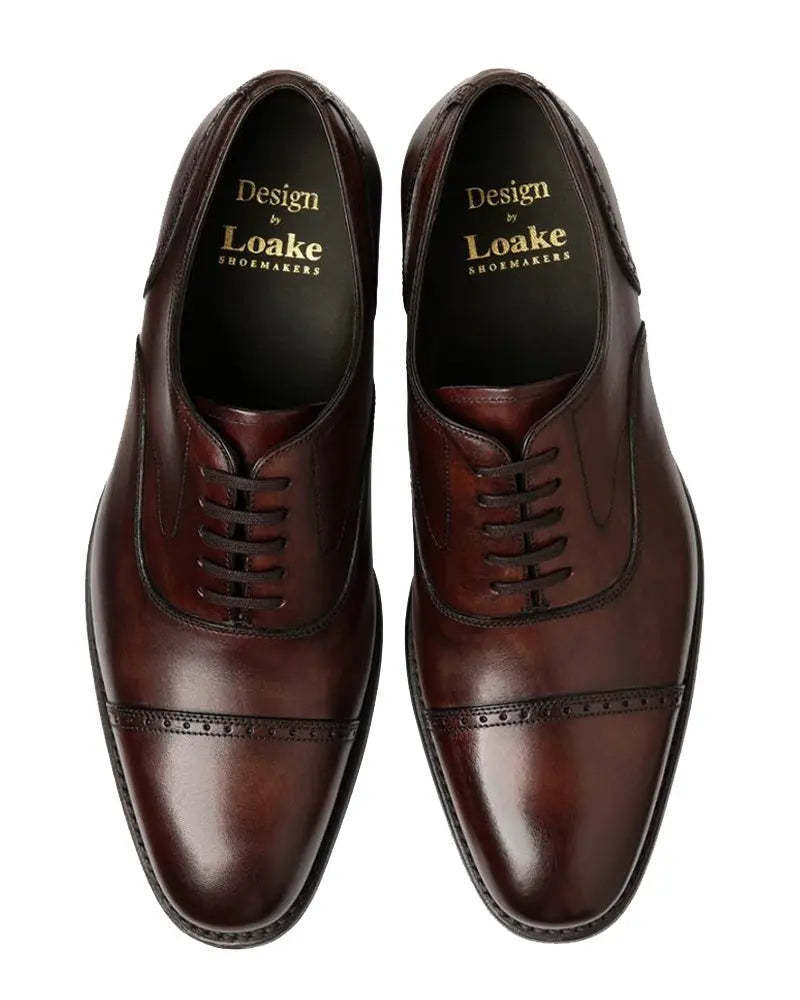 Buy Loake Hughes Oxford Shoes - Burgundy | Oxford Shoess at Woven Durham
