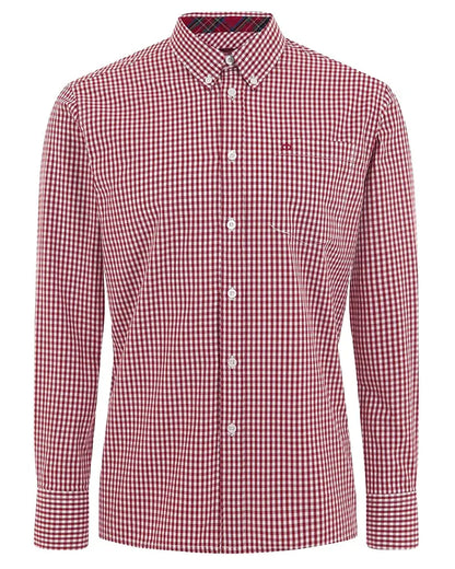 Buy Merc London Japster Gingham Shirt - Red / White | Long-Sleeved Shirtss at Woven Durham