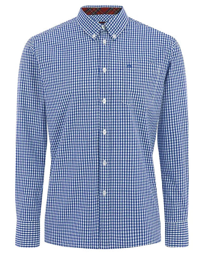 Buy Merc London Japster Gingham Shirt - Royal Blue / White | Long-Sleeved Shirtss at Woven Durham
