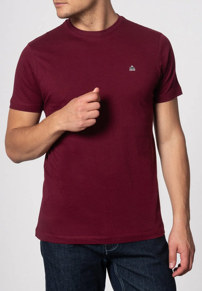 Merc London Keyport Wine Cotton T-Shirt From Woven Durham