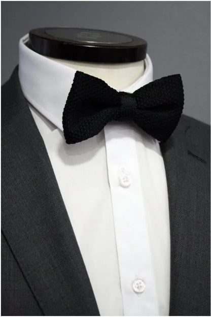Knightsbridge Neckwear Knitted Pre-Tied Bow Tie - Black From Woven Durham