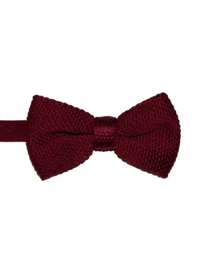 Knightsbridge Neckwear Knitted Pre-Tied Bow Tie - Burgundy From Woven Durham