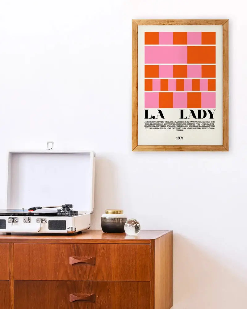 LA Lady Retro Art Print | Woven Durham
