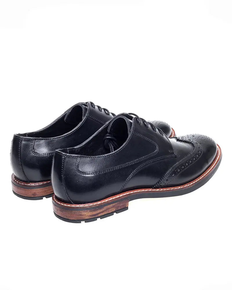 John White Leo Derby Brogues - Black From Woven Durham