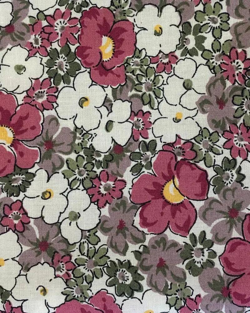 Liberty Print Inspired Fancy Floral Pocket Square - Pink / Green Knightsbridge Neckwear
