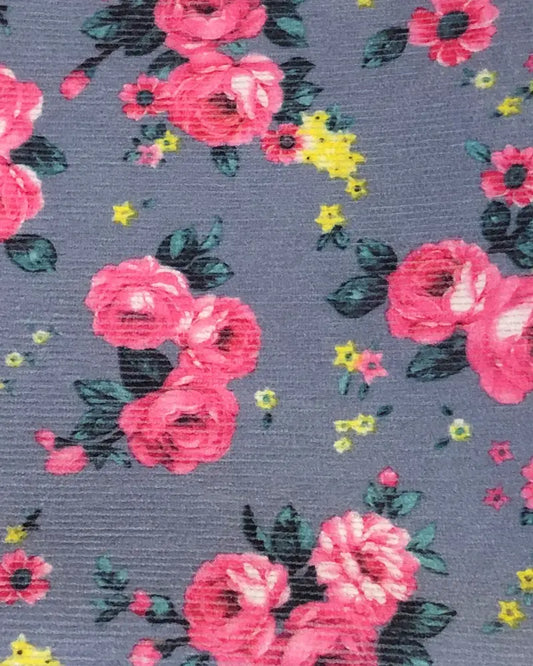 Liberty Print Inspired Floral Pocket Square - Grey / Pink Knightsbridge Neckwear