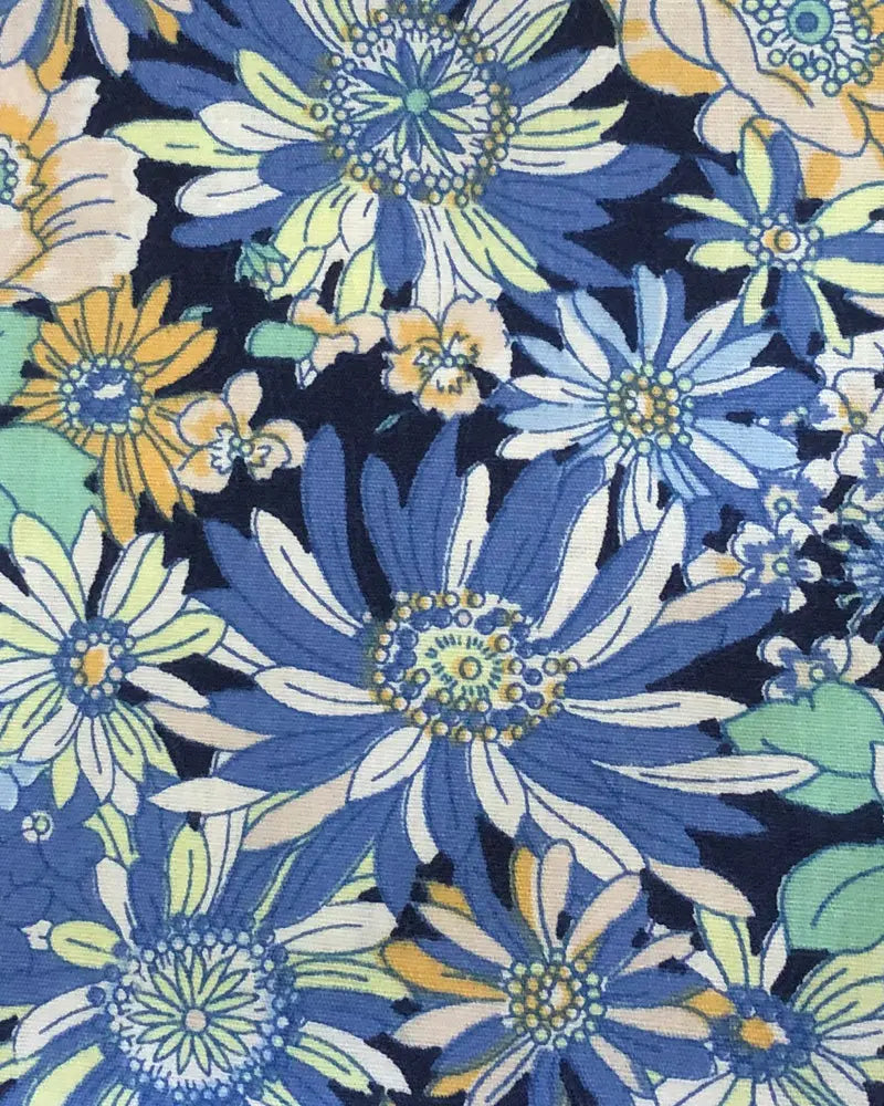 Liberty Print Inspired Flower Pocket Square - Navy / Blue Knightsbridge Neckwear