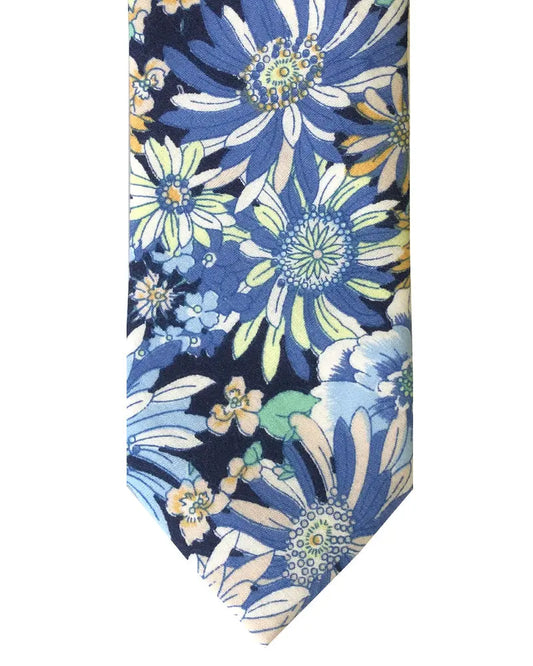Liberty Print Inspired Flower Tie - Navy / Blue Knightsbridge Neckwear