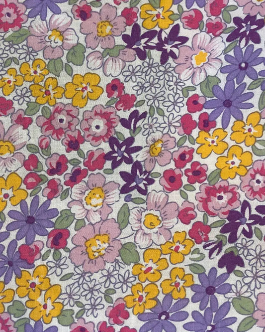 Liberty Print Inspired Miniature Floral Pocket Square - Pink / Purple Knightsbridge Neckwear