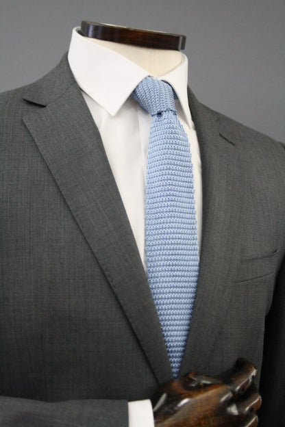 Light Blue Knitted Silk Tie Knightsbridge Neckwear