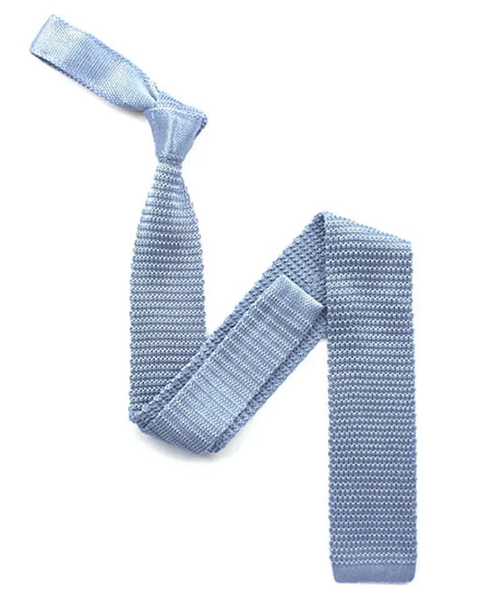 Buy Knightsbridge Neckwear Light Blue Knitted Silk Tie | Knitted Tiess at Woven Durham