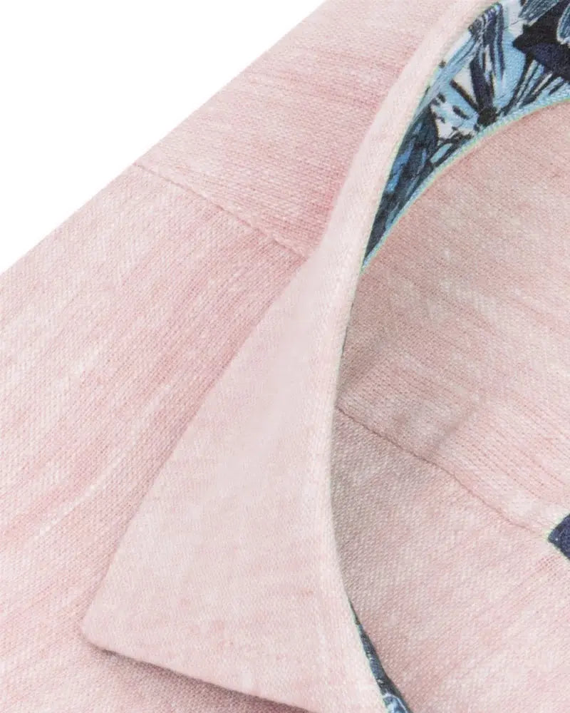 Buy Guide London Linen Blend Short Sleeve Shirt - Pink | Short-Sleeved Shirtss at Woven Durham