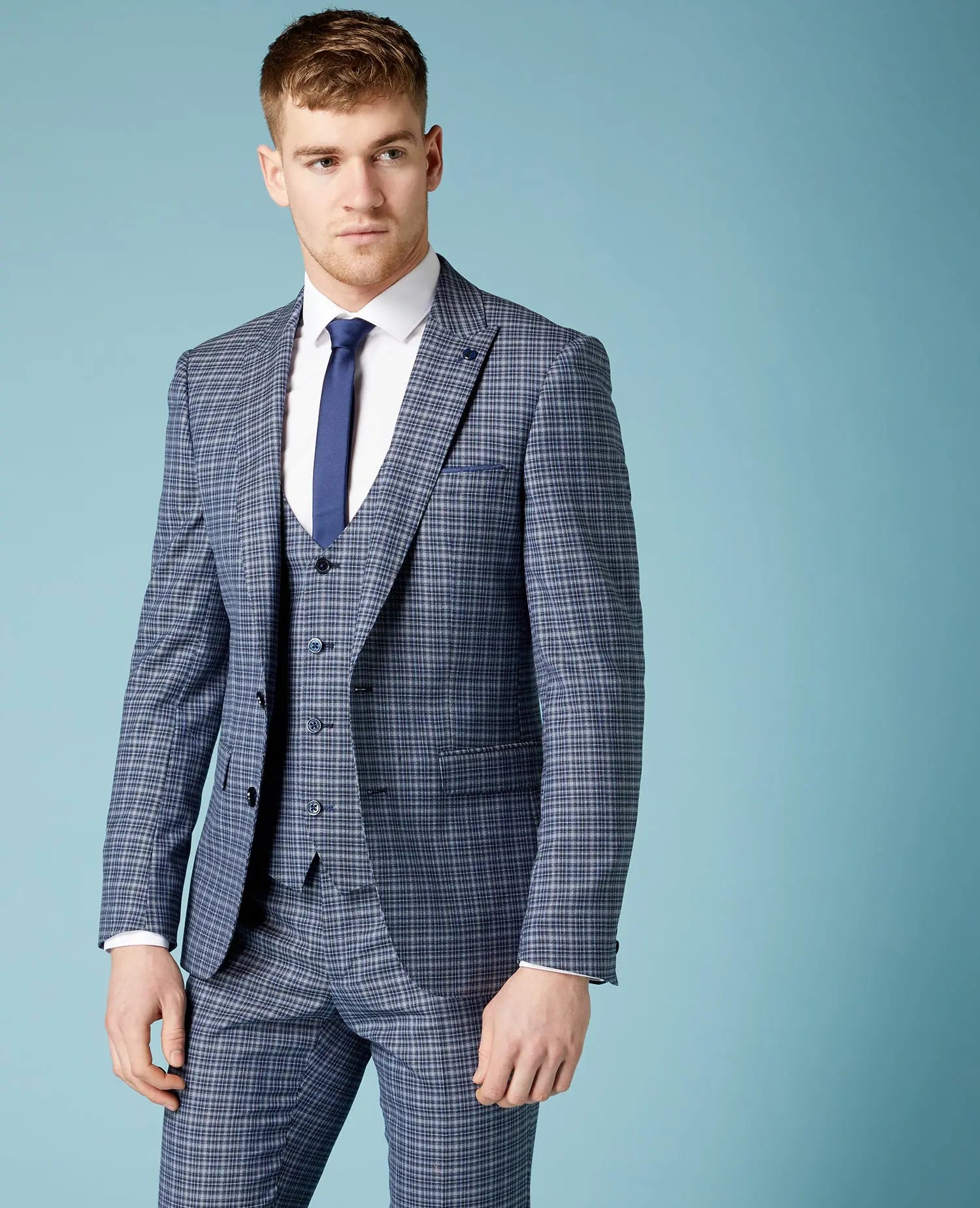 Grey checkered suit online jacket