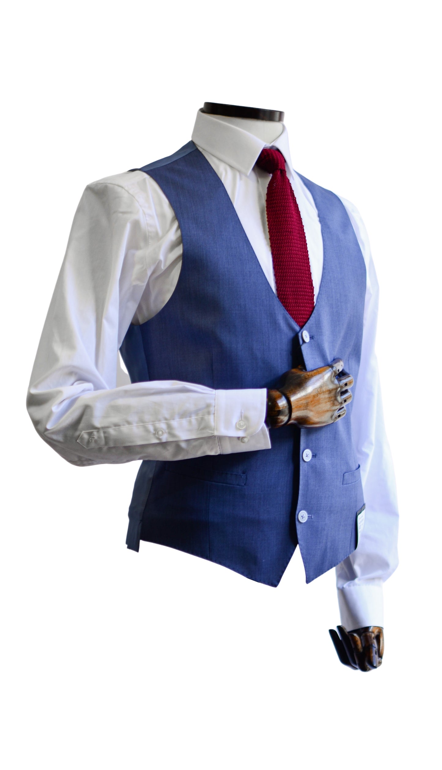Remus Uomo Lovati Suit Waistcoat - Airforce Blue From Woven Durham