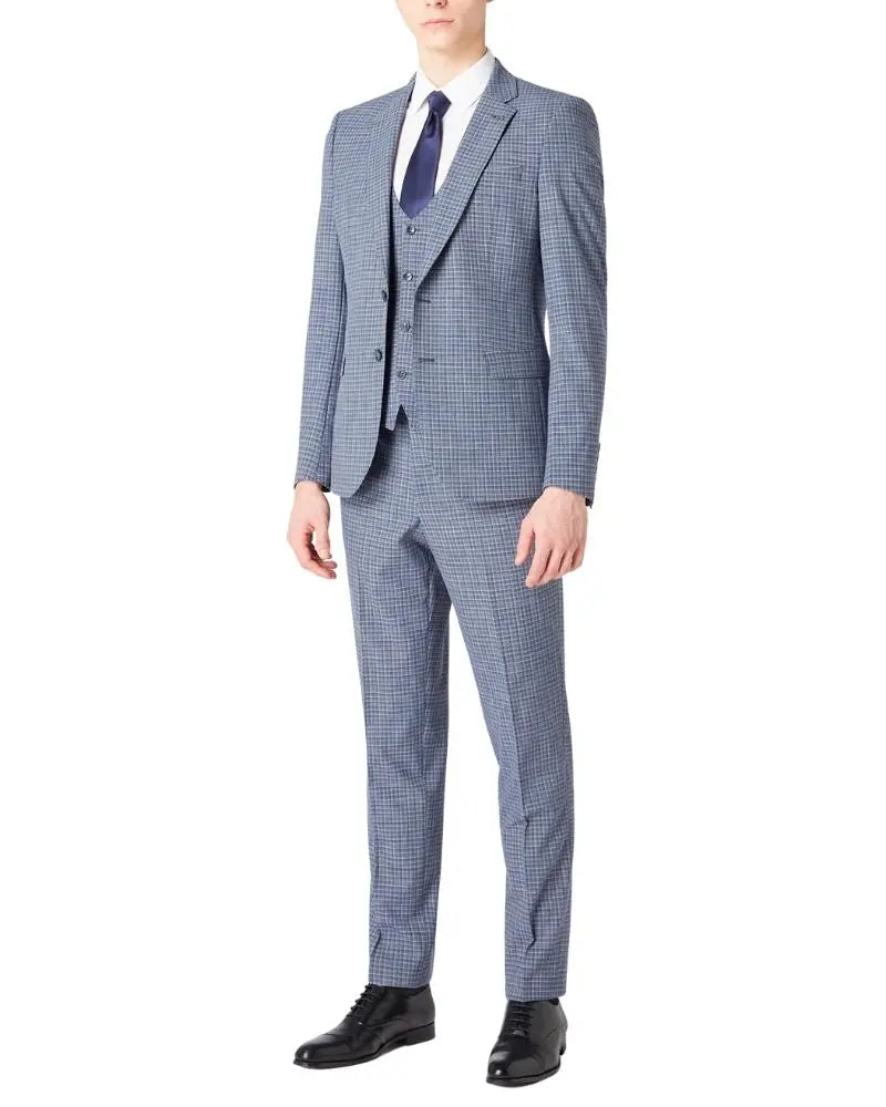 Remus Uomo Lucian Check Suit Jacket - Blue | Buy Men's – Woven Durham