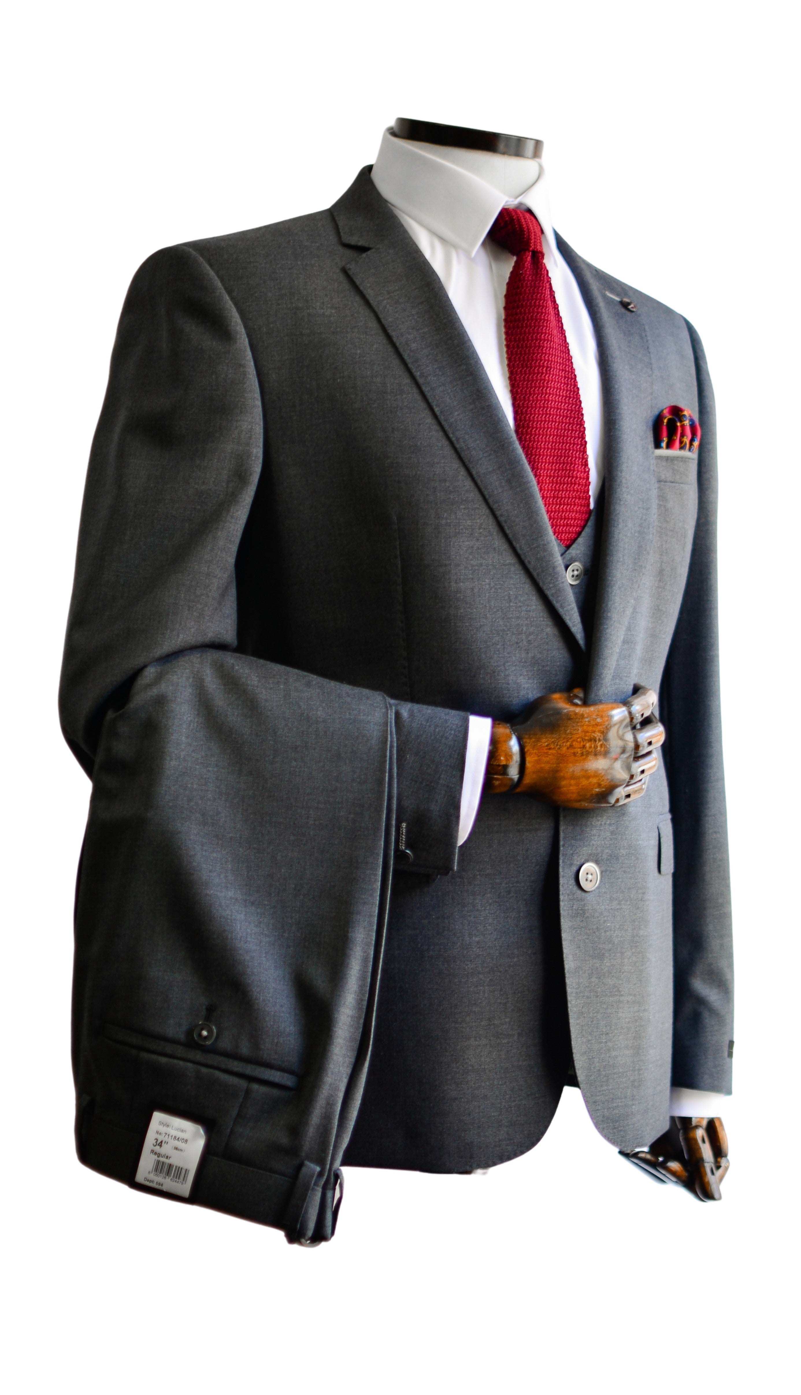 ROSENSTORECOM  ROSENS Professional Suit Trousers  Dark Grey Silk Linen