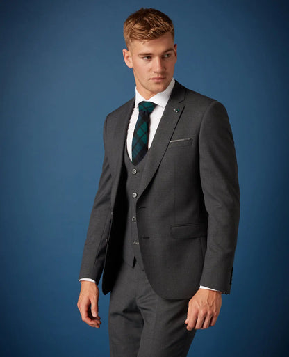 Remus Uomo Lucian Suit Waistcoat - Charcoal Grey From Woven Durham