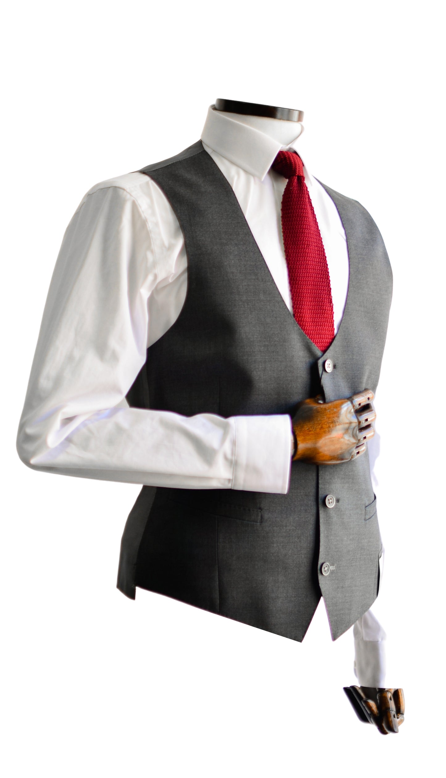 Remus Uomo Lucian Suit Waistcoat - Charcoal Grey From Woven Durham