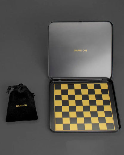 Magnetic Travel Chess - Black / Gold Iron & Glory