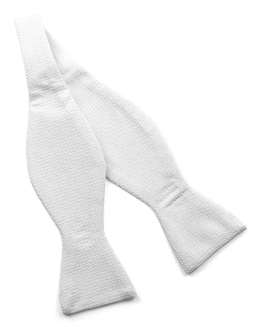 Marcella Self Tie Bow Tie - White Knightsbridge Neckwear