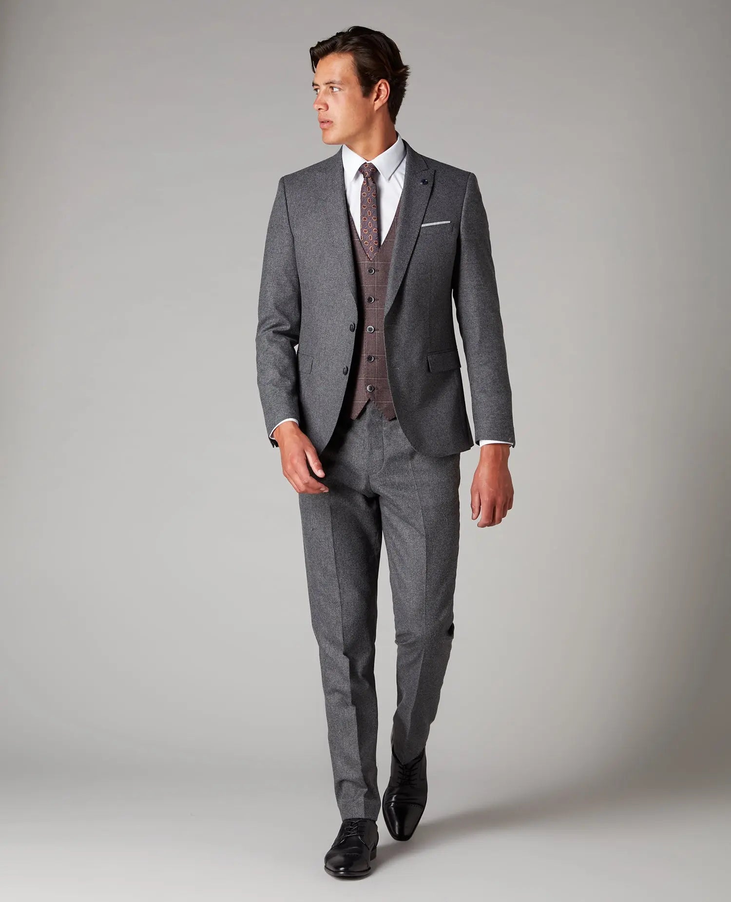 Remus Uomo Mario Charcoal Grey Textured Suit Jacket – Woven Retail