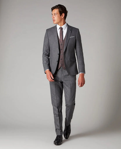 Remus Uomo Mario Charcoal Grey Textured Suit Jacket From Woven Durham