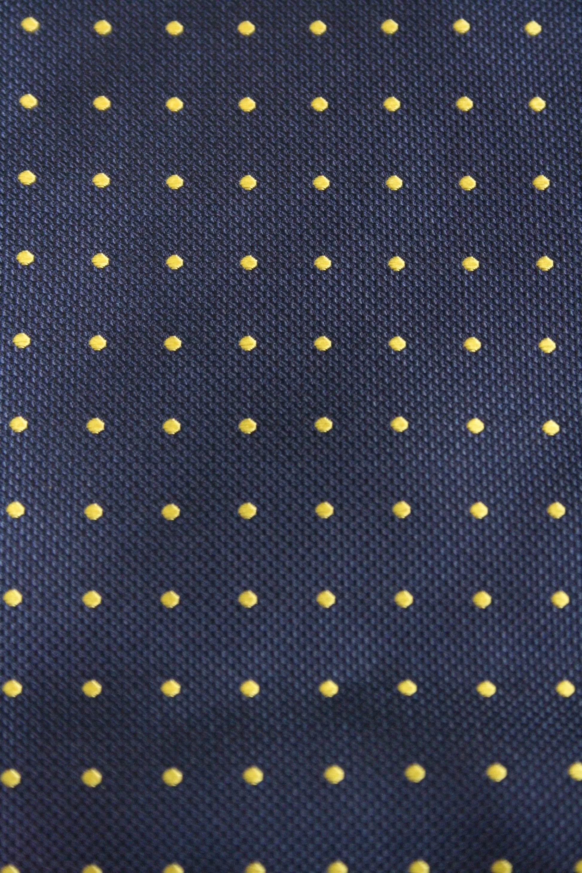 Micro Polka Dot Pre-Tied Silk Bow Tie - Navy / Yellow Knightsbridge Neckwear