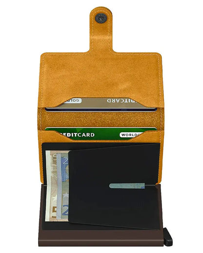 Mini Leather Wallet - Vintage Ochre Yellow Secrid