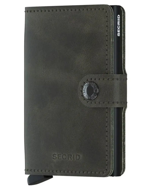 Mini Leather Wallet - Vintage Olive Green Secrid