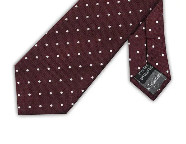 Knightsbridge Neckwear Mini Polka Dot Silk Tie - Red / White From Woven Durham