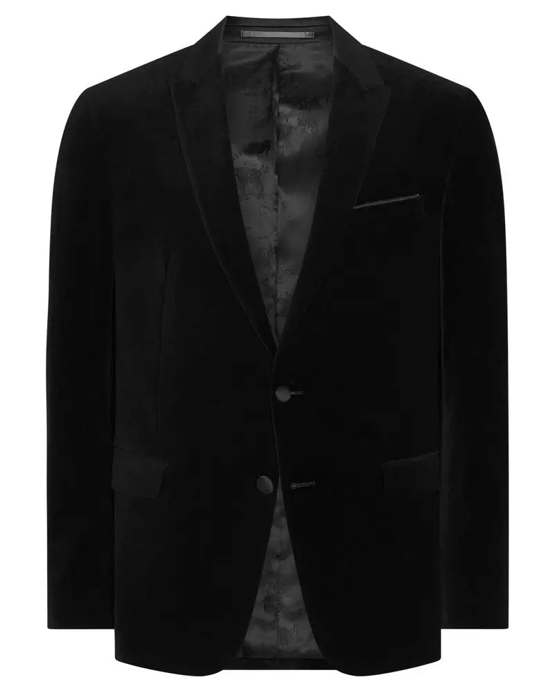 Buy Remus Uomo Monti Velvet Suit Jacket - Black | Blazerss at Woven Durham