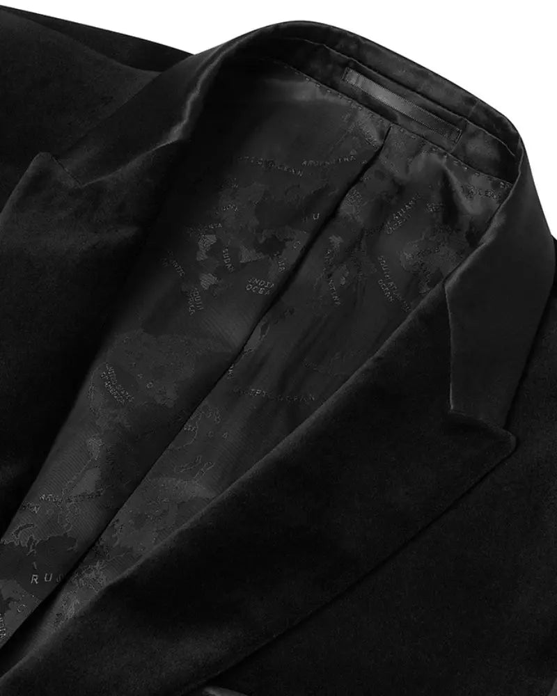 Buy Remus Uomo Monti Velvet Suit Jacket - Black | Blazerss at Woven Durham