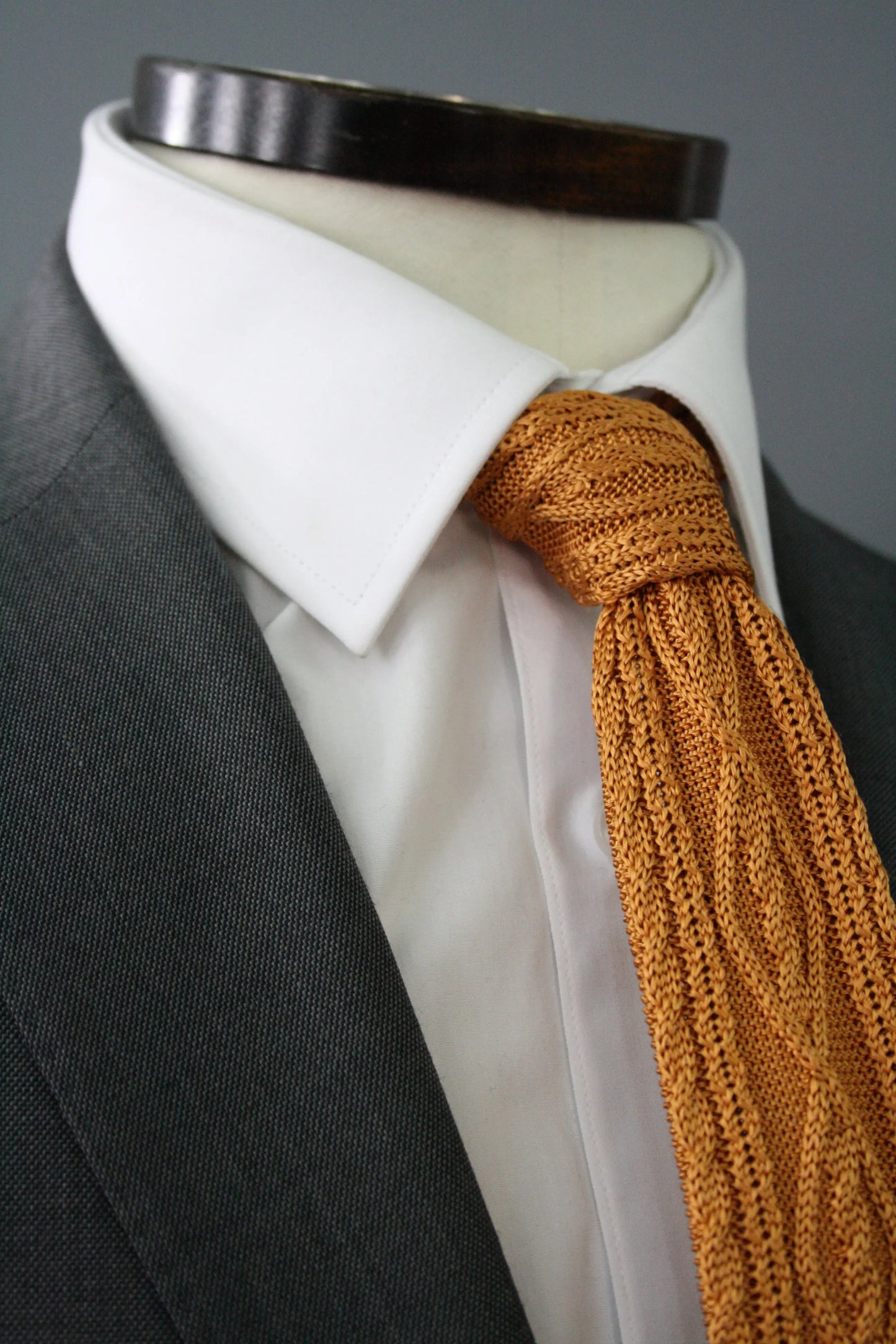 Mustard Cable Knitted Silk Tie Knightsbridge Neckwear