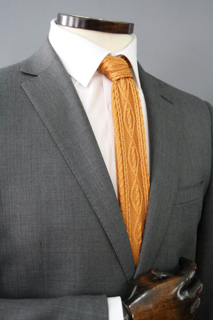 Mustard Cable Knitted Silk Tie Knightsbridge Neckwear