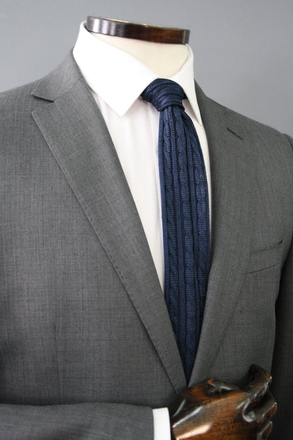 Navy Cable Knitted Silk Tie Knightsbridge Neckwear