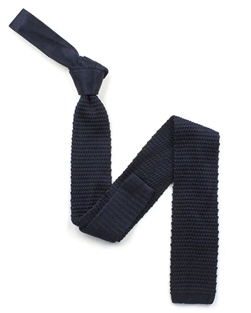 Buy Knightsbridge Neckwear Navy Knitted Silk Tie | Knitted Tiess at Woven Durham