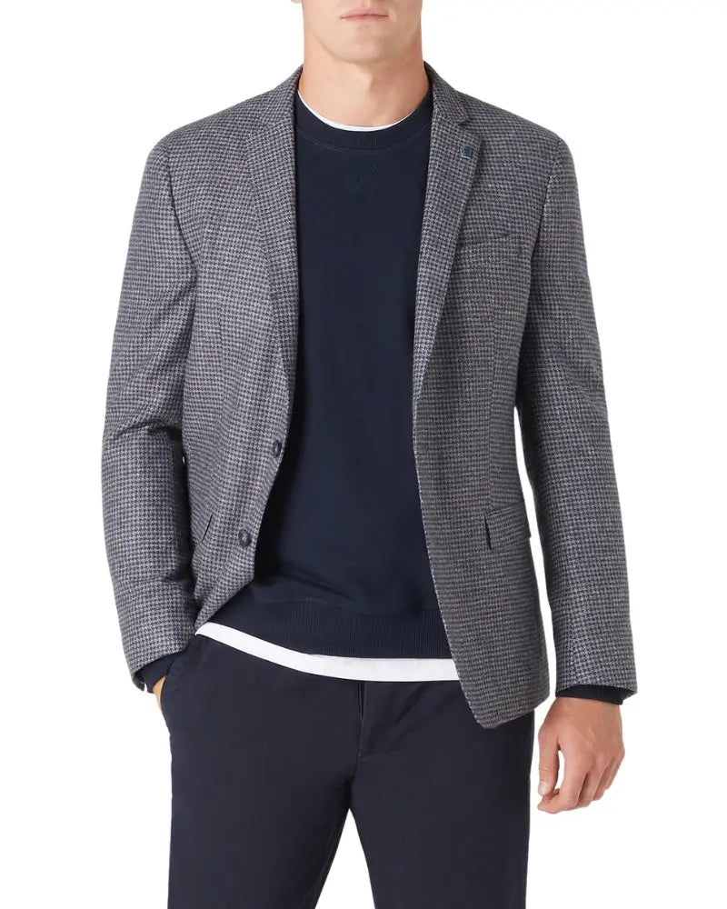 Buy Remus Uomo Nico Houndstooth Blazer Jacket - Blue | Suit Jacketss at Woven Durham