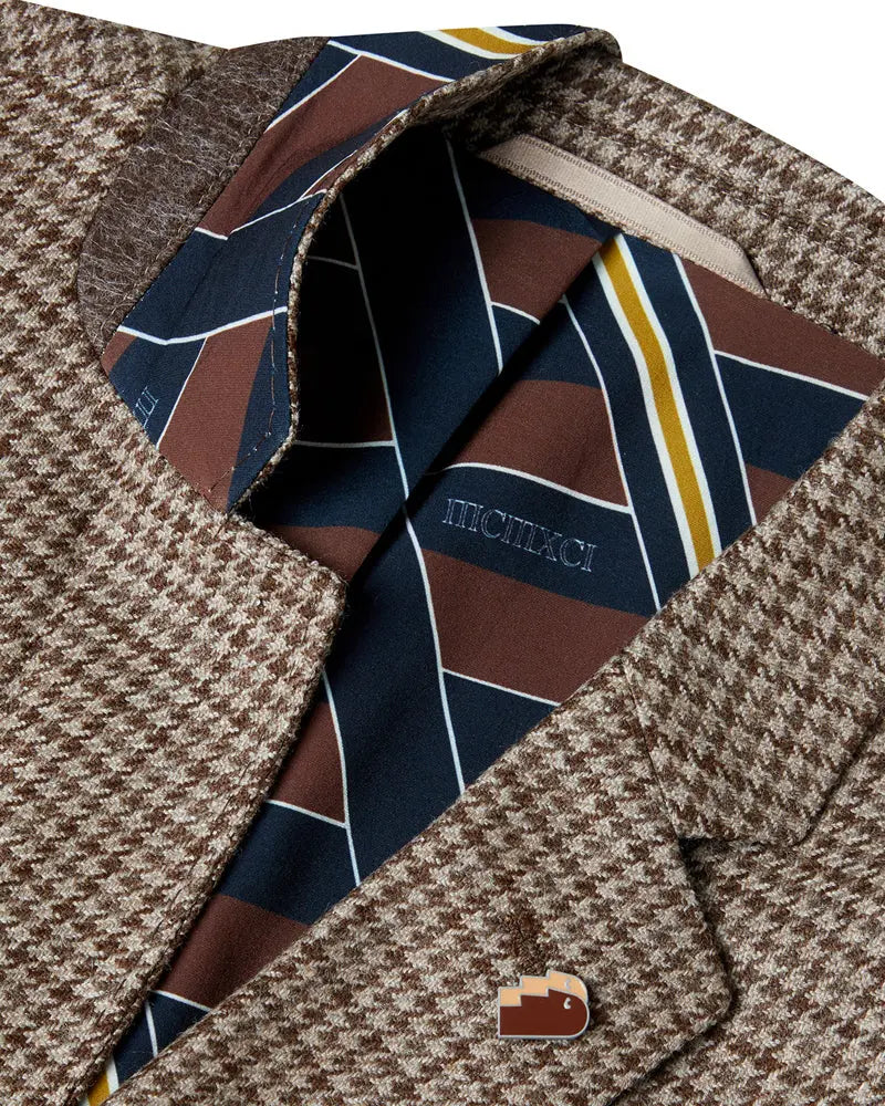 Buy Remus Uomo Nico Houndstooth Jacket - Brown | Suit Jacketss at Woven Durham