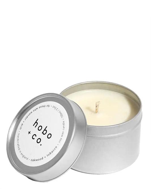 Buy Hobo + Co Oakwood & Tobacco Soy Candle Tin | Candless at Woven Durham
