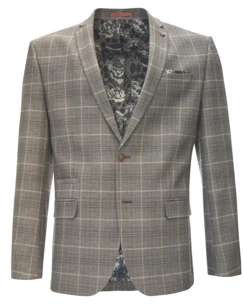 Buy Antique Rogue Overcheck Suit Jacket - Grey | Suit Jacketss at Woven Durham