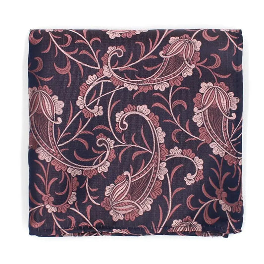 Paisley Print Silk Pocket Square - Mauve / Purple Knightsbridge Neckwear