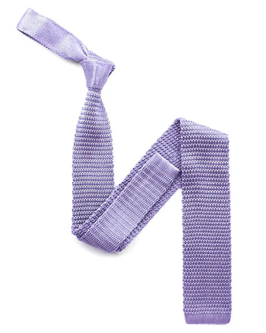 Buy Knightsbridge Neckwear Pastel Purple Knitted Silk Tie | Knitted Tiess at Woven Durham