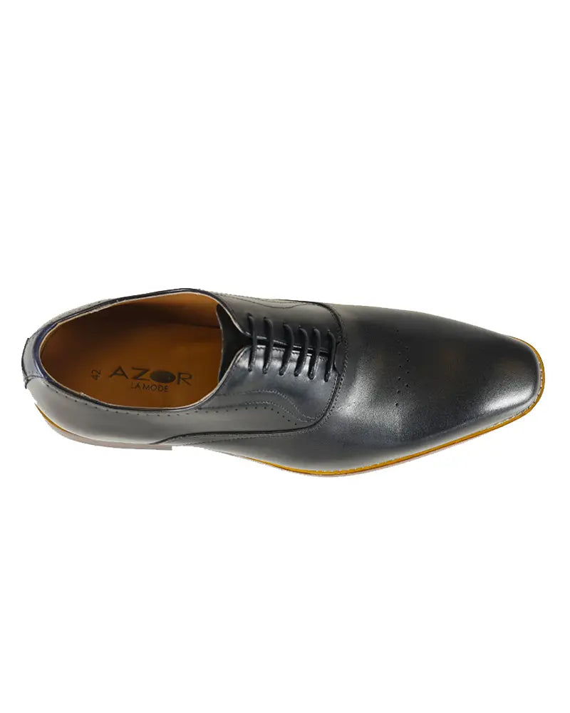Buy Azor Pompei Semi Brogue Oxford Shoes - Black | Oxford Shoess at Woven Durham