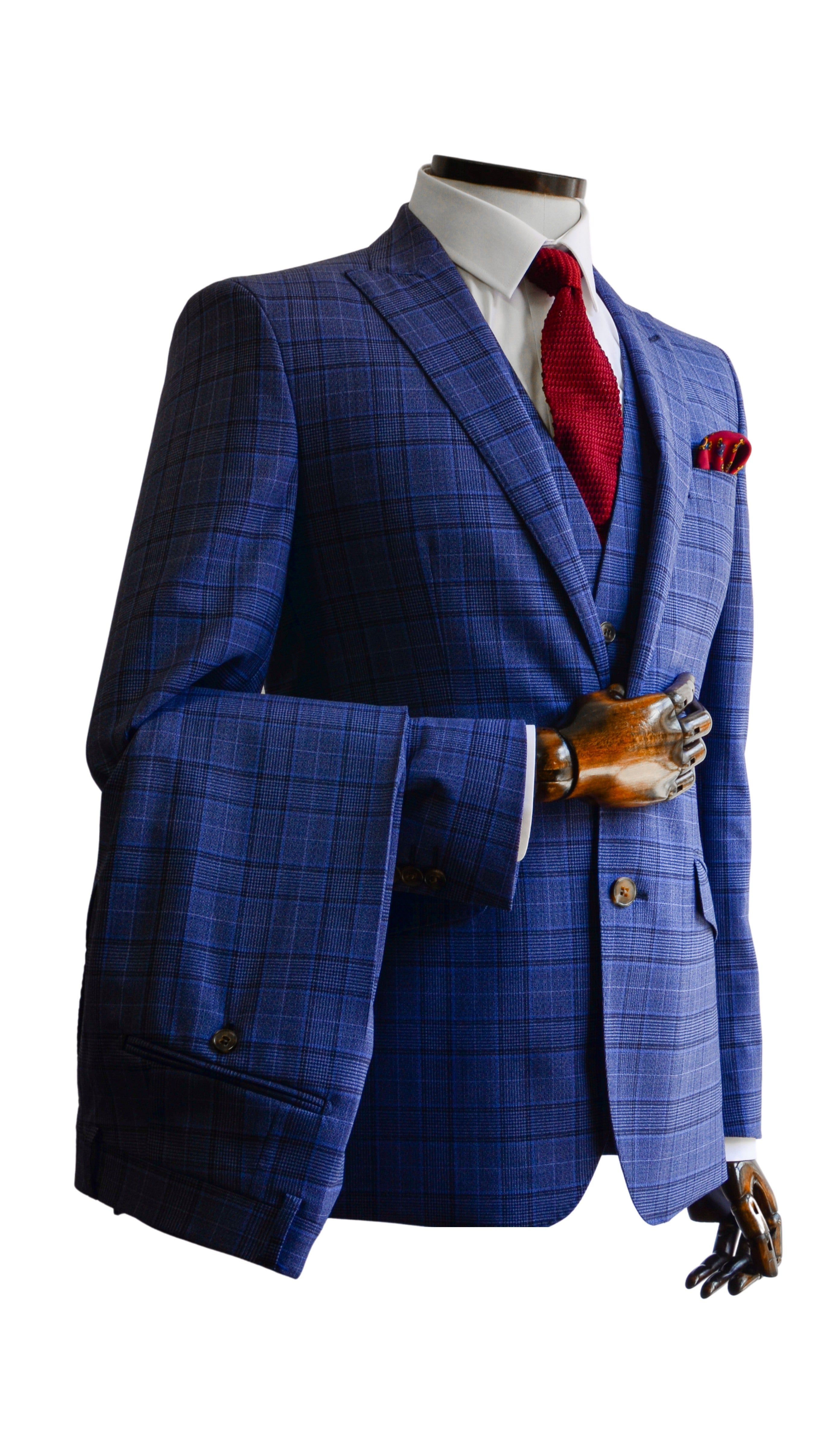 Ravenna Grey Prince of Wales Check Trousers  Lucianos Suits