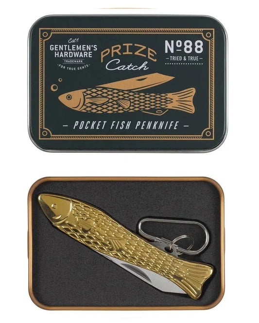 Prize Catch Pocket Fishing Penknife - Brass Gentlemen's Hardware