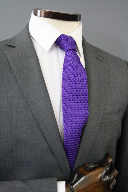 Purple Knitted Silk Tie Knightsbridge Neckwear