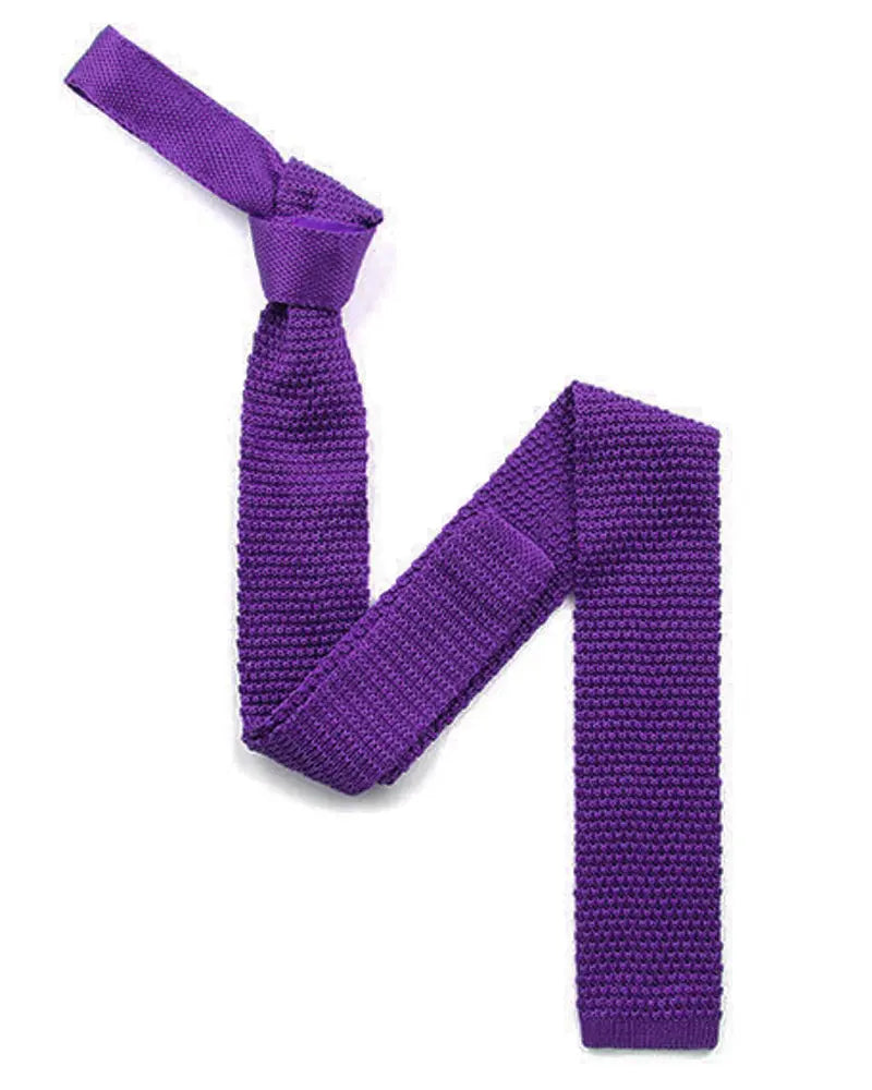 Buy Knightsbridge Neckwear Purple Knitted Silk Tie | Knitted Tiess at Woven Durham