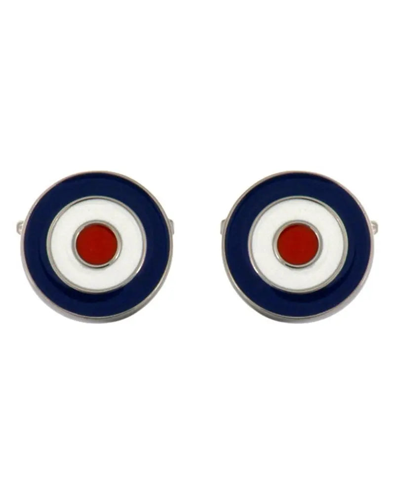 Dalaco RAF Roundel Cufflinks - Blue / White / Red From Woven Durham