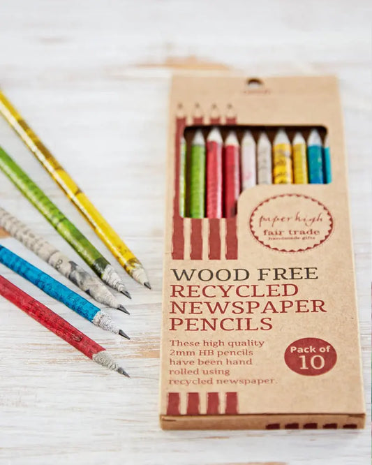 Recycled Newspaper Pencils - Multi Woven Durham