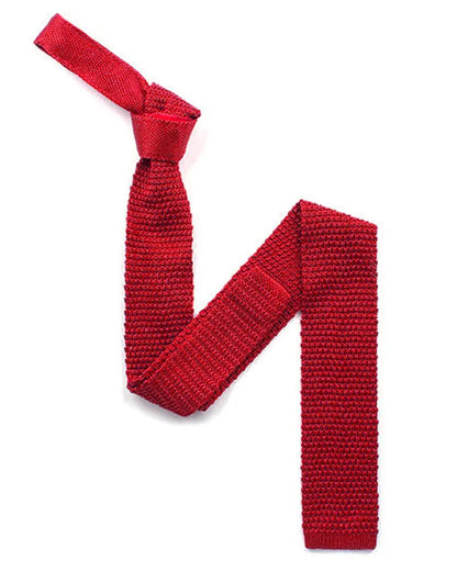 Buy Knightsbridge Neckwear Red Knitted Silk Tie | Knitted Tiess at Woven Durham